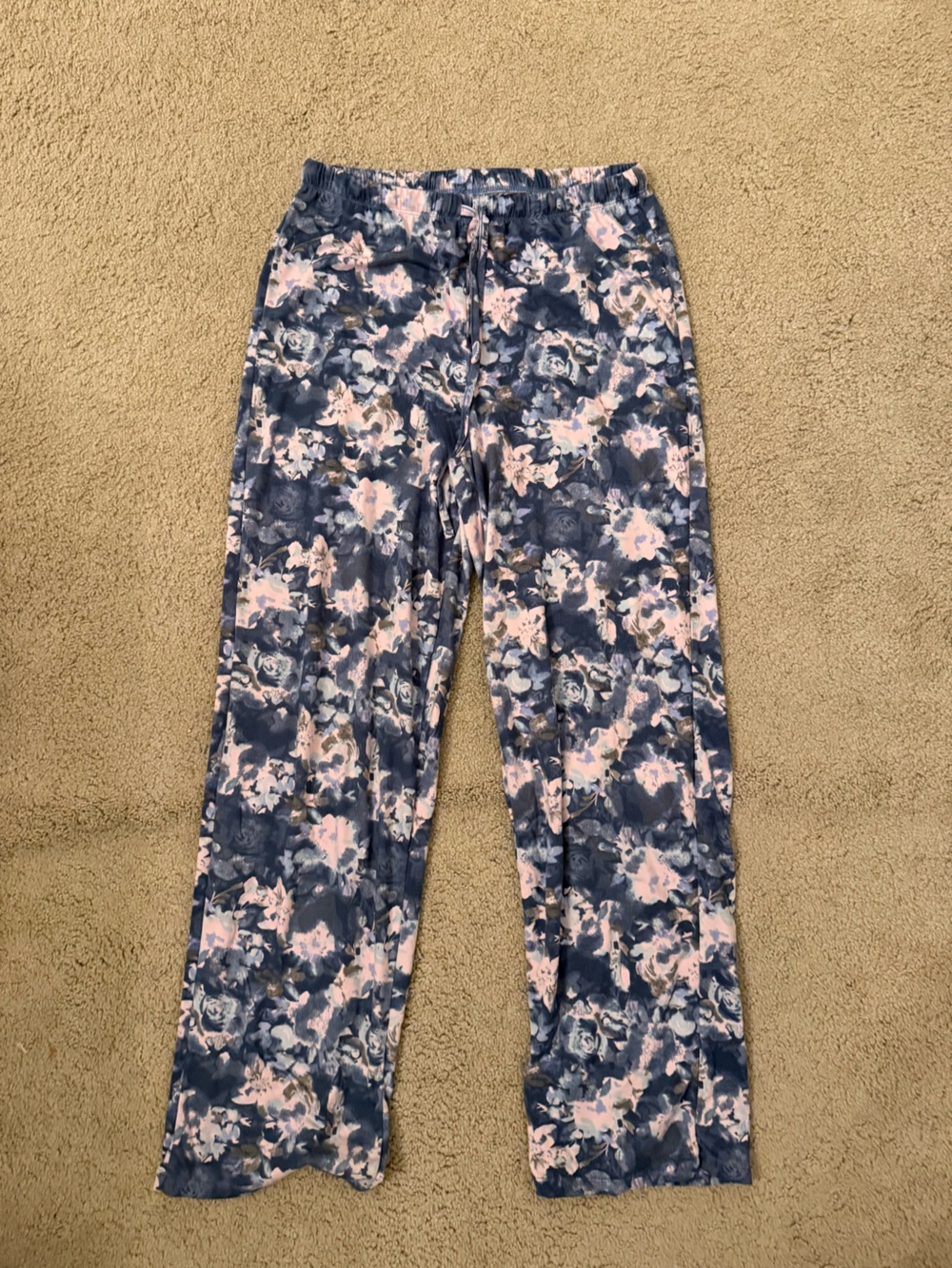Floral Print Blue and Pink Women's Jeggings